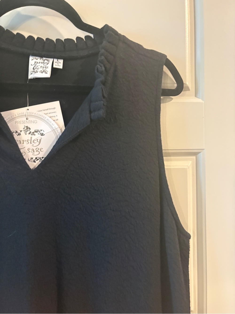 Parsley & Sage Black Maxi Dress Size Large Sleeveless Pockets Boho NWT - Picture 6 of 16
